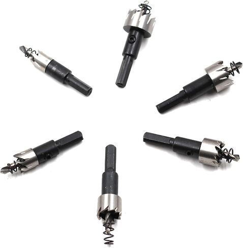 Preamer 6 Pcs HSS Drill Bit Hole Saw Set for Stainless Steel Metal Cutter Cutting Hole Saw Tool, 12mm-22mm in Saudi Arabia