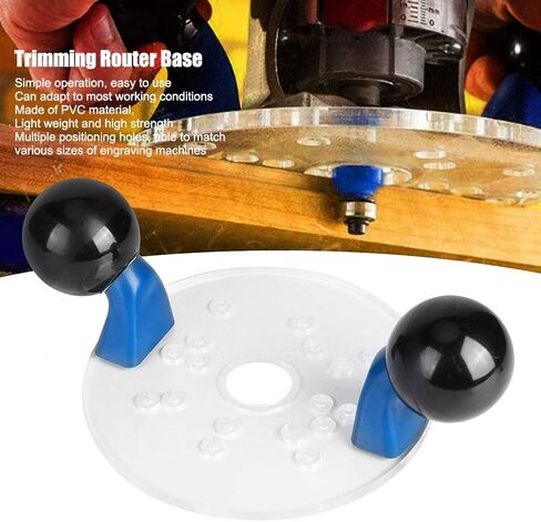 Woodworking Router Base, Clear Router Base Plate with Handles Replacement Trimming Plate Baseplate PVC Lightweight Variable Router Compact Router Tool for Woodworking, Compact Routers, Round in Saudi Arabia