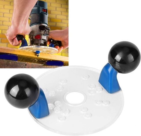 Woodworking Router Base, Clear Router Base Plate with Handles Replacement Trimming Plate Baseplate PVC Lightweight Variable Router Compact Router Tool for Woodworking, Compact Routers, Round in Saudi Arabia