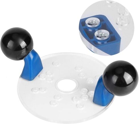 Woodworking Router Base, Clear Router Base Plate with Handles Replacement Trimming Plate Baseplate PVC Lightweight Variable Router Compact Router Tool for Woodworking, Compact Routers, Round in Saudi Arabia