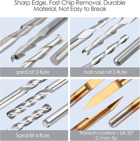 مجموعة أدوات طحن نهاية HQMaster مجموعة أدوات قطع وطحن باستخدام الحاسب الآلي (4 أنواع، كل 10 قطع) in Kuwait