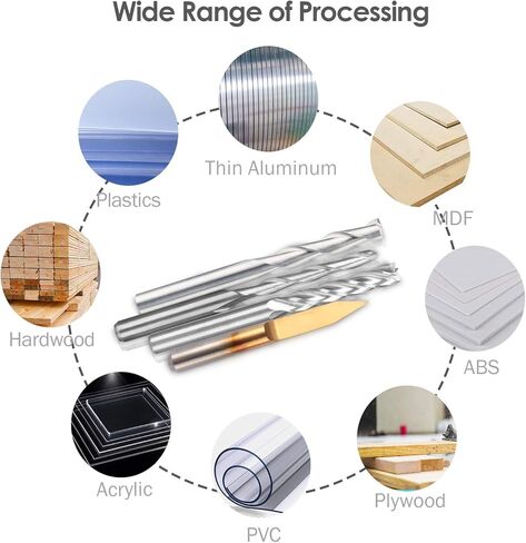 مجموعة أدوات طحن نهاية HQMaster مجموعة أدوات قطع وطحن باستخدام الحاسب الآلي (4 أنواع، كل 10 قطع) in Kuwait