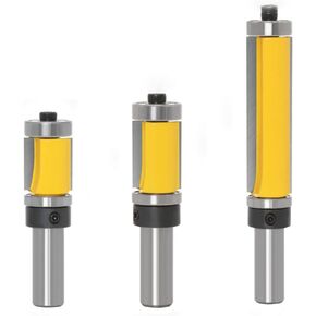 WSOOX 3 قطعة فلوش تقليم راوتر بت مجموعة 1/2 عرقوب العلوي والسفلي تحمل دافق تقليم راوتر بت مزدوج تحمل الموجهة بت التوجيه in Kuwait