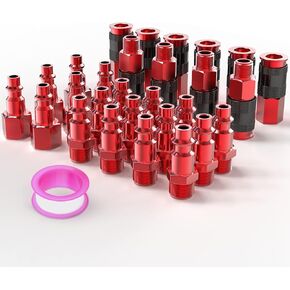 GASHER 12PCS Aluminium 1/4-Inch AMT Universal Air Coupler & Air Plug Kit,1/4 Inch NPT Female Threads Size, Quick Connect Air Coupler Air Hose Fittings in Saudi Arabia
