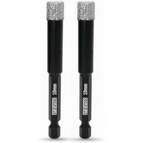 DT-DIATOOL Dry Diamond Drill Bits 1/2 Inch 2pcs for Tile Porcelian Marble with Quick-fit Hex Shank