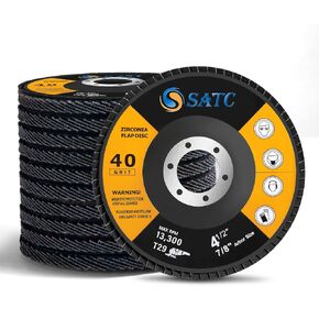 S SATC 20 قطعة أقراص رفرف 4 1/2 لطاحونة الزوايا 40/60/80/120 قرص رفرف حصى عالي الكثافة من النوع المشطوف زاوية طاحونة قرص صنفرة قرص رفرف كاشط #29