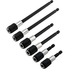 Litoexpe 3 Pcs Drill Bit Extension, Quick Release Bit Holder Magnetic Drill Extension Bit Holder with 1/4" Hex Shank for All 1/4-Inch Drive Bits (2 Inch, 4 Inch, 6 Inch - Black） in Kuwait