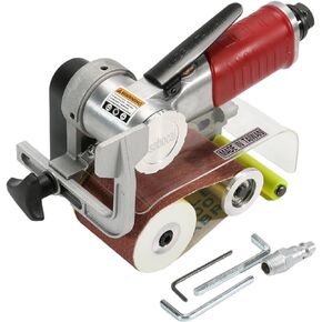 اداة صنفرة احترافية بحزام هوائي مع 10 قطع مقاس 60 × 280 ملم، اداة صنفرة سلكية معدنية تعمل بالهواء المضغوط جيدة للاعمال الخشبية والمعادن والتلميع بنفسك in Kuwait