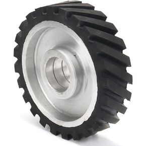 SI FANG 6 x 2 inch Belt Grinder Rubber Wheel, Serrated Rubber Belt Grinder Contact Wheel for Grinding and Polishing, Stable Operation and Low Noise, Suitable for 6206 Bearing in Saudi Arabia