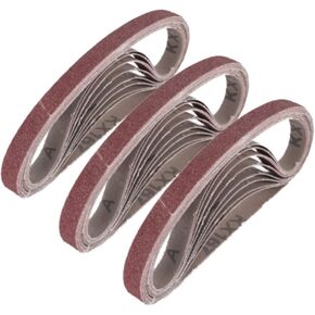 أحزمة صنفرة مقاس 3/8 بوصة × 13 بوصة، حزام صنفرة من أكسيد الألومنيوم 80 حبيبة، أداة صنفرة الحزام لأعمال النجارة، تلميع المعادن (30 عبوة) in Kuwait