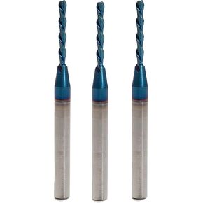 XsteelPower Extra 3 قطع طويلة من قطع التوجيه الحلزوني بطول 1/8 بوصة قطر القطع 1/4 بوصة عرقوب 3 بوصة OVL مع طلاء نانو HRC55 مطحنة نهاية كربيد صلبة لقطع الخشب ونحت قطع التوجيه