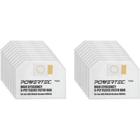 POWERTEC XCV05 Filter Bags for Makita 10PK, 161471-7 Replacement Vacuum Bags for Makita XCV05Z, XCV05ZX, XCV09, XCV10 Backpack Dry Dust Extractor/Vacuum, Dust Collection Bags (75039) in Kuwait