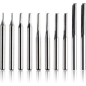 Etoput 10Pcs 1/8 Inch Inch Shank CNC Router Bits, 2-Flute Spiral Ball Nose End Mill Solid Carbide Milling Cutter| Cutting Diameter 1/1.5/2/2.5/3.175mm