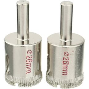 uxcell 2PCS 30mm Diamond Coated Hole Saw Drill Bits for Glass Ceramic Tile Marble Rock Porcelain Bottles Pots Brick