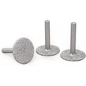 SHDIATOOL 3-Piece 25mm Diamond Wheel for Cutting/Shaping Tiles Marble Brick Granite Concrete with 6mm(1/4") Shank 46 Grit