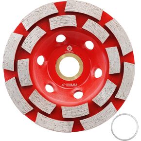 عجلة كأس طحن الماس من FOCSTOL - 4.5 بوصة (115 مم) عجلة طحن صف مزدوج للخرسانة والجرانيت والرخام والحجر الاصطناعي لطاحونة الزوايا