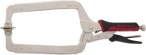 Milescraft 4003 8in Face Clamp – Heavy Duty, Locking, C-Clamp with Adjustable Swivel Pads, for Pocket Hole Joinery, Wood Projects, Welding and More in Saudi Arabia