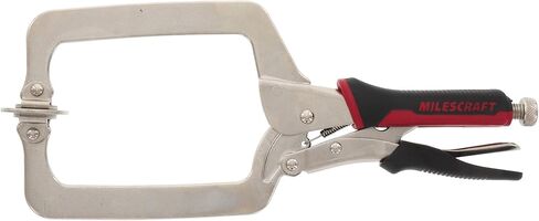 Milescraft 4003 8in Face Clamp – Heavy Duty, Locking, C-Clamp with Adjustable Swivel Pads, for Pocket Hole Joinery, Wood Projects, Welding and More in Saudi Arabia