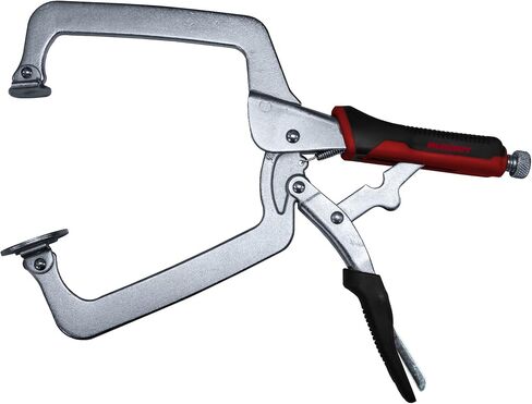 Milescraft 4003 8in Face Clamp – Heavy Duty, Locking, C-Clamp with Adjustable Swivel Pads, for Pocket Hole Joinery, Wood Projects, Welding and More in Saudi Arabia