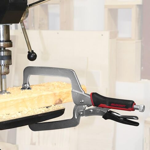Milescraft 4003 8in Face Clamp – Heavy Duty, Locking, C-Clamp with Adjustable Swivel Pads, for Pocket Hole Joinery, Wood Projects, Welding and More in Saudi Arabia