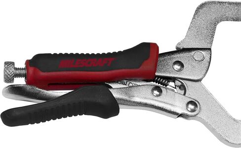 Milescraft 4003 8in Face Clamp – Heavy Duty, Locking, C-Clamp with Adjustable Swivel Pads, for Pocket Hole Joinery, Wood Projects, Welding and More in Saudi Arabia