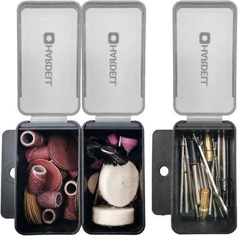 هارديل مجموعة ملحقات ادوات دوارة 64 قطعة، لقم ادوات دوارة كهربائية مقاس 1/8 انش، ملائمة عالمية لسهولة الحفر والصنفرة والطحن والشحذ والتلميع والقطع والنقش in Kuwait