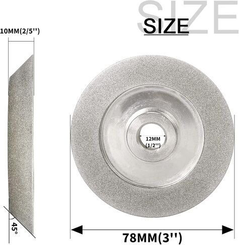 3''x 1/2''x 2/5'' 45-Degree Diamond Grinding Wheel Grinding Hard Alloy Cutter, Glass, Tiles, Tungsten Sharpener and Ceramics for Grinder Cutter Tool in Saudi Arabia