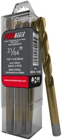 PROMAKER HSS Tip Metal Drill Bits 7/16 inch (5 PCs) for Metal, Steel, Cast Iron, Wood and Plastic 4241 PRO-HSSB177160 in Kuwait