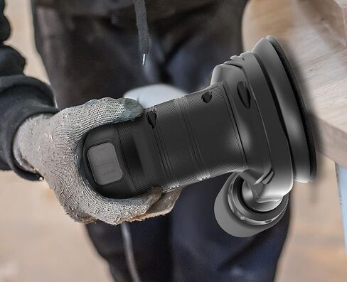 Powertough SA002 ماكينة سنفرة مدارية عشوائية لاسلكية 20 فولت، سرعة 6 خطوات مع بطارية 2.0 أمبير وشاحن سريع قطعة واحدة عجلة سنفرة 125 و6 قطع ورق سنفرة 125 مم مع كيس غبار in Kuwait