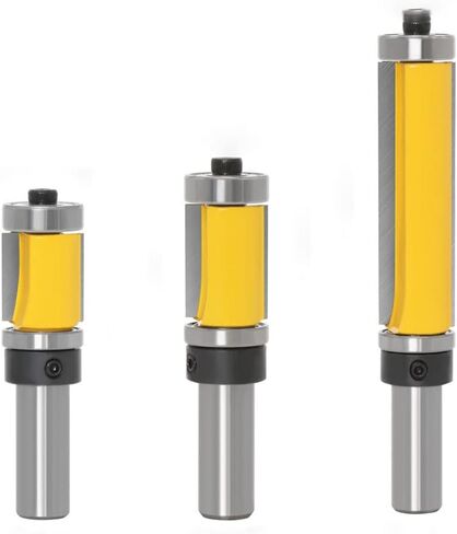 WSOOX 3 قطعة فلوش تقليم راوتر بت مجموعة 1/2 عرقوب العلوي والسفلي تحمل دافق تقليم راوتر بت مزدوج تحمل الموجهة بت التوجيه in Kuwait