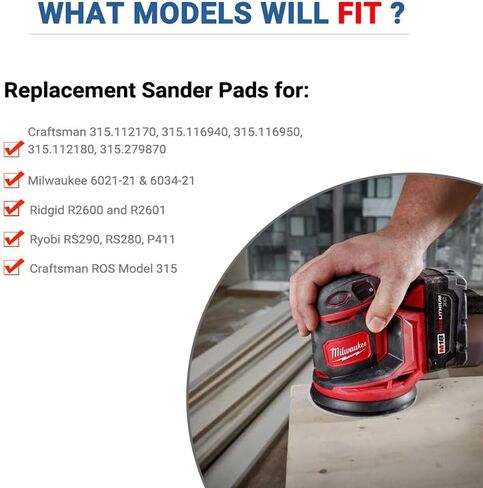 Taokyid 5" Sander Replacement Pad Kit 4 Foam Backing Pads+30 Sanding Discs | 5 Inch Compatible with Ryobi/Ridgid/Craftsman, 4 Hook & Loop Foam Pads, 30 Sanding Discs, 5 Each of 40/60/80/120/180/220 Grit in Saudi Arabia
