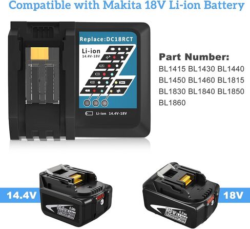 7A DC18RC Replacement Charger for Makita 18 Volt Charger Rapid Battery Charger Compatible with Makita 14.4V-18V Li-ion Battery BL1415 BL1430 BL1815 BL1820B BL1830B BL1840B BL1850B BL1860B in Saudi Arabia