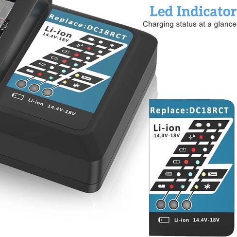 7A DC18RC Replacement Charger for Makita 18 Volt Charger Rapid Battery Charger Compatible with Makita 14.4V-18V Li-ion Battery BL1415 BL1430 BL1815 BL1820B BL1830B BL1840B BL1850B BL1860B in Saudi Arabia