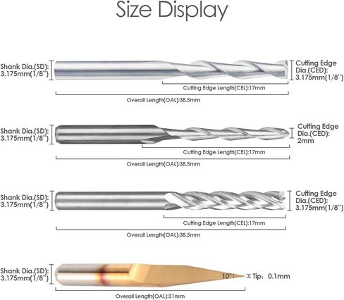 مجموعة أدوات HQMaster مجموعة أدوات طحن القطع باستخدام الحاسب الآلي (4 أنواع، كل 10 قطع) بما في ذلك مطحنة نهاية مسطحة/كروية، مطحنة نهاية أربعة مزامير و10 قطع نقش على شكل حرف V in Kuwait