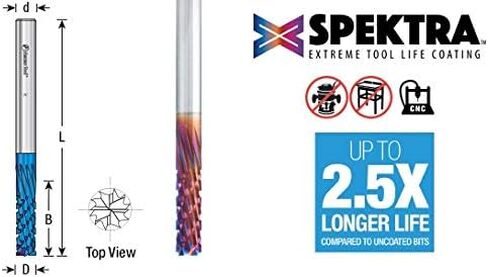 Amana Tool - 46260-K Solid Carbide CNC Spektra Extreme Tool Life Coated Spiral Carbon Grap in Saudi Arabia
