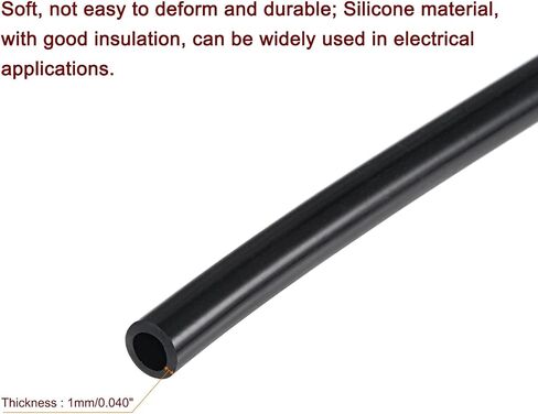 MECCANIXITY خرطوم أنابيب السيليكون 1/4 "ID 3/8" OD 3.3ft أسود لأنبوب هواء خرطوم المياه in Kuwait