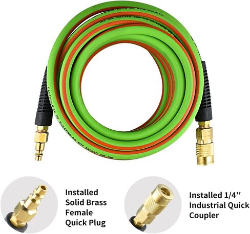 Abakoo 19 Pieces Air Compressor Accessory Kit, 1/4" x 25 Feet Hybrid Air Hose Green, 1/4" NPT Air Tool Kit with Blow Gun and Air Hose Fittings in Saudi Arabia
