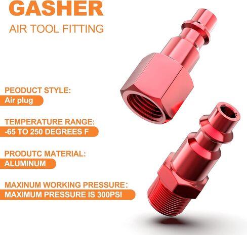 GASHER 12 قطعة من الألومنيوم 1/4 بوصة AMT مقرنة هواء عالمية ومجموعة قابس هواء، مقاس 1/4 بوصة NPT أنثى، تركيبات خرطوم هواء وصلة سريعة in Saudi Arabia
