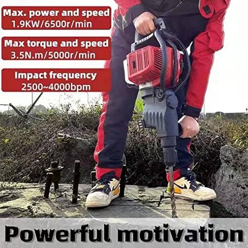 جاكشين 2 في 1 52cc البنزين جاك المطرقة قاطع الخرسانة 2-السكتة الدماغية تعمل بالغاز آلة حفر البنزين المحمولة جاك المطرقة in Kuwait