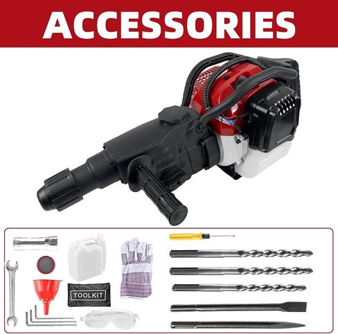 جاكشين 2 في 1 52cc البنزين جاك المطرقة قاطع الخرسانة 2-السكتة الدماغية تعمل بالغاز آلة حفر البنزين المحمولة جاك المطرقة in Kuwait