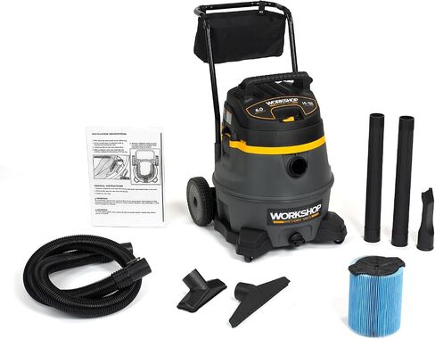 WORKSHOP Wet/Dry Vacs Vacuum WS1400CA High Power Wet/Dry Vacuum Cleaner, 14-Gallon Heavy-Duty Shop Vacuum Cleaner, 6.0 Peak HP Wet and Dry Vacuum with Cart,Gray in Saudi Arabia
