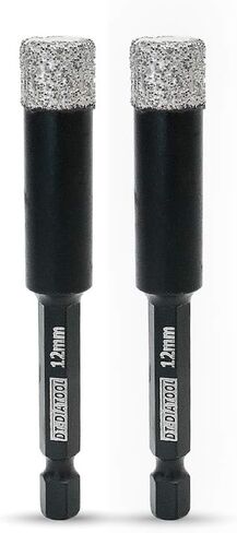 DT-DIATOOL Dry Diamond Drill Bits 1/2 Inch 2pcs for Tile Porcelian Marble with Quick-fit Hex Shank in Saudi Arabia