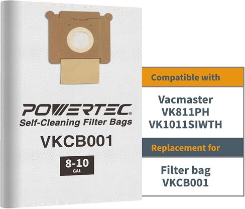 POWERTEC Shop Vacuum Bags 3PK for Vacmaster VKCB001 Vacuum Bags, Replacement Fleece Filter Bags for Vacmaster VK811PH, VK1011SIWTH Wet/Dry Vacuum, Shop Vacuum Accessories for Vacmaster (75043) in Saudi Arabia