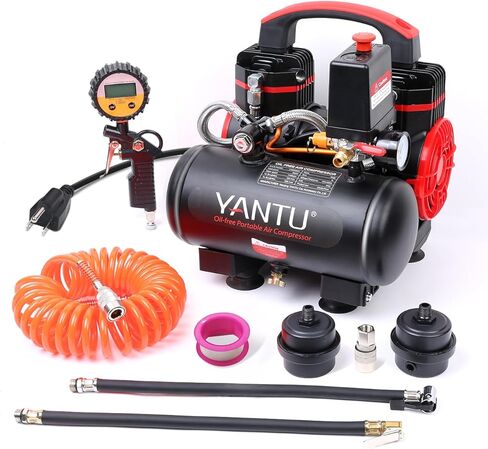 يانتو ضاغط هواء، مكبس بدون زيت 3 لتر 1.2 حصان، ضاغط هواء صغير صامت خالٍ من الزيوت 150 باوند لكل انش مربع in Kuwait