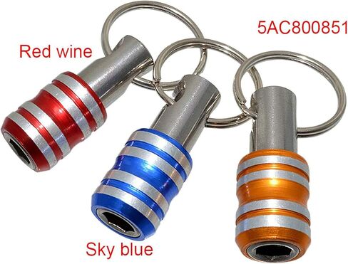 ALLOMN 6PCS Portable Bit Holder, 1/4 inch Hex Shank Screwdriver Bits Retainer, Extension Bar Keychain Screw Adapter Drill with Black Carabiner, Hand held Bit Holder for Drill Bit,Gift for Men in Kuwait