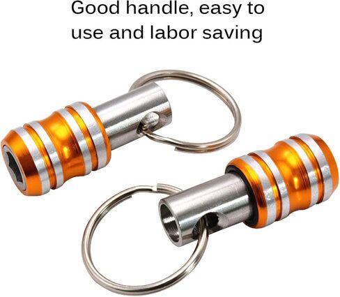 ALLOMN 6PCS Portable Bit Holder, 1/4 inch Hex Shank Screwdriver Bits Retainer, Extension Bar Keychain Screw Adapter Drill with Black Carabiner, Hand held Bit Holder for Drill Bit,Gift for Men in Kuwait