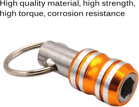 ALLOMN 6PCS Portable Bit Holder, 1/4 inch Hex Shank Screwdriver Bits Retainer, Extension Bar Keychain Screw Adapter Drill with Black Carabiner, Hand held Bit Holder for Drill Bit,Gift for Men in Kuwait