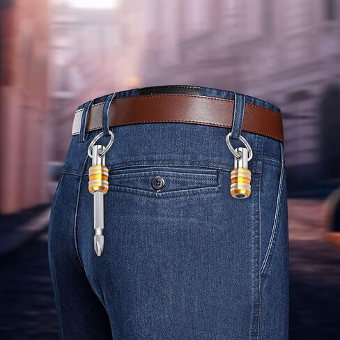 ALLOMN 6PCS Portable Bit Holder, 1/4 inch Hex Shank Screwdriver Bits Retainer, Extension Bar Keychain Screw Adapter Drill with Black Carabiner, Hand held Bit Holder for Drill Bit,Gift for Men in Kuwait