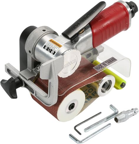 اداة صنفرة احترافية بحزام هوائي مع 10 قطع مقاس 60 × 280 ملم، اداة صنفرة سلكية معدنية تعمل بالهواء المضغوط جيدة للاعمال الخشبية والمعادن والتلميع بنفسك in Kuwait