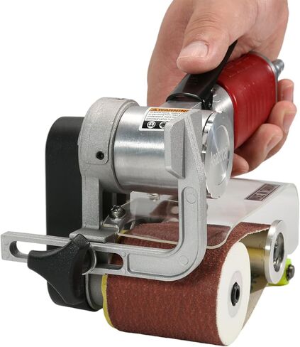 اداة صنفرة احترافية بحزام هوائي مع 10 قطع مقاس 60 × 280 ملم، اداة صنفرة سلكية معدنية تعمل بالهواء المضغوط جيدة للاعمال الخشبية والمعادن والتلميع بنفسك in Kuwait